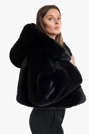 Black Faux Fur Jacket 13
