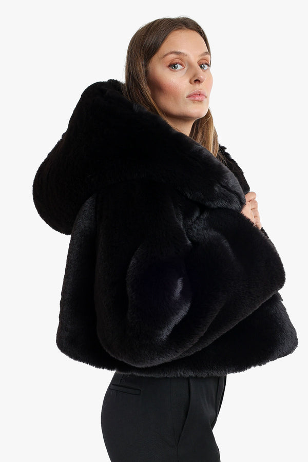 Black Faux Fur Jacket 13