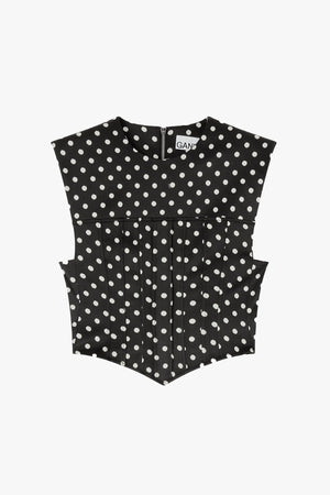 Printed Double Satin Corset Top