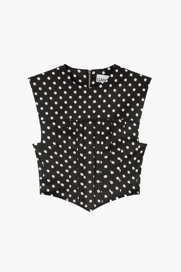 Printed Double Satin Corset Top