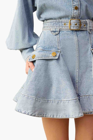 Denim Utility Mini Skirt