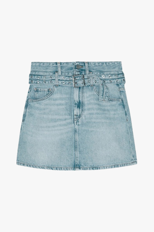 Soft Rigid Denim Mini Skirt