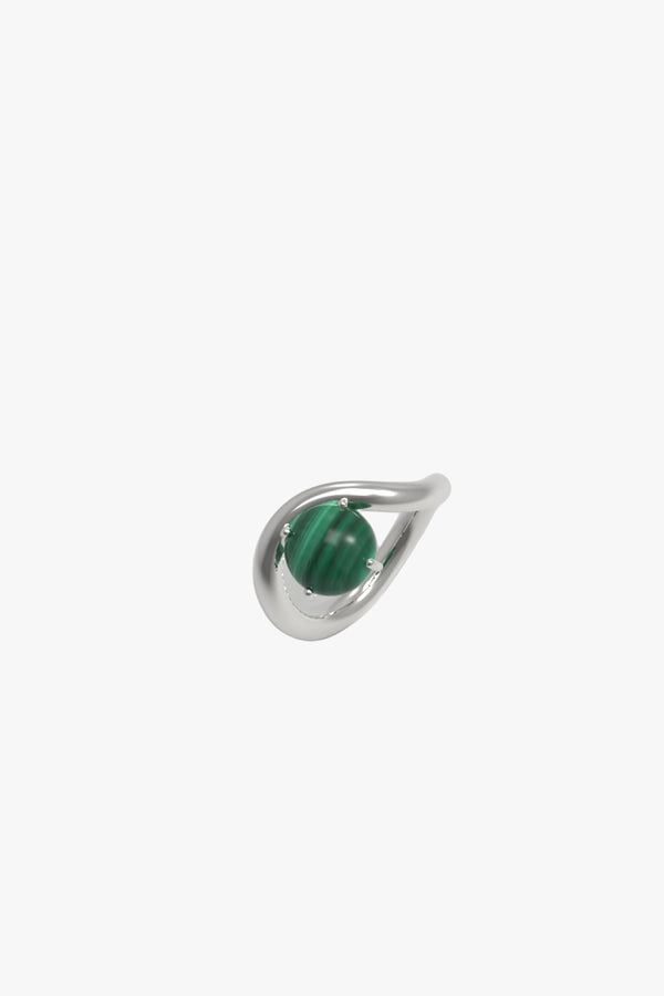 Band Ring I Malachite Silver