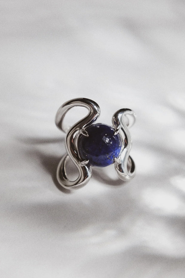 Reef ring Lapis Silver