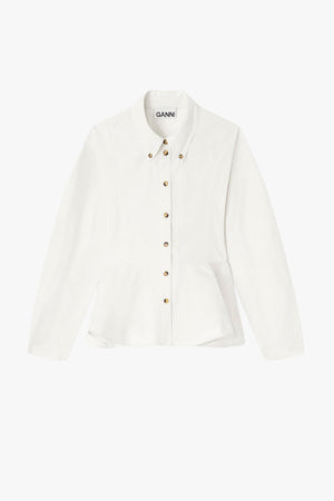 Stretch Cotton Peplum Shirt