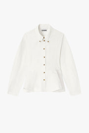 Stretch Cotton Peplum Shirt
