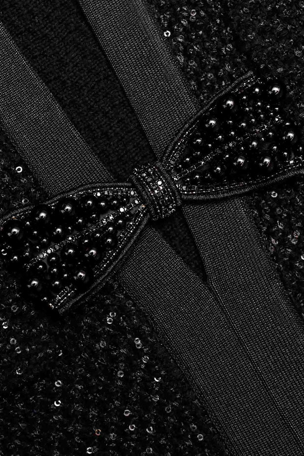 Black Sequin Knit Top