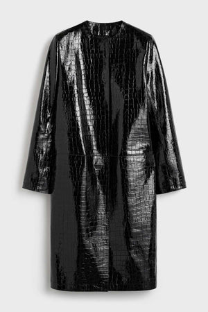 Croco-Embossed Coat