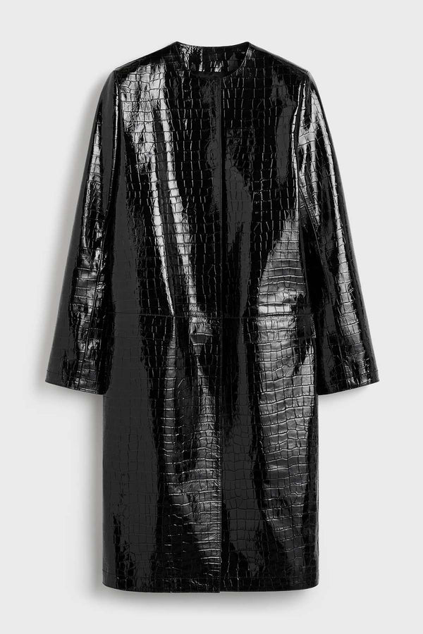 Croco-Embossed Coat