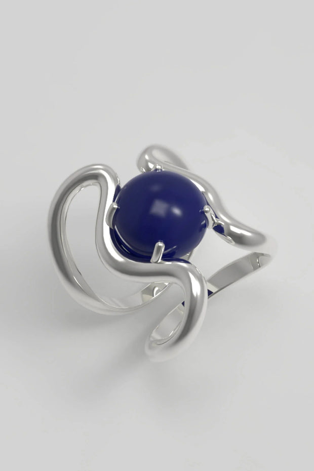 Reef ring Lapis Silver