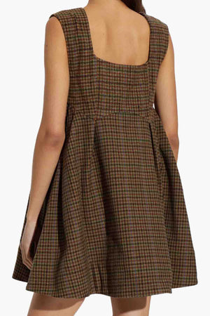 Heavy Check Twill Corset Mini Dress