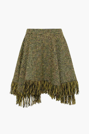 Woollen Check Mini Skirt
