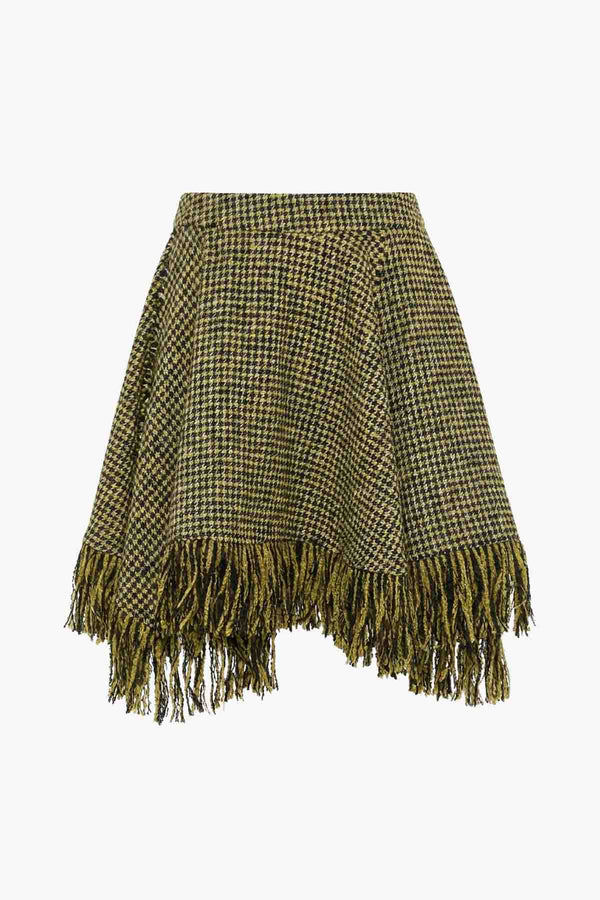 Woollen Check Mini Skirt