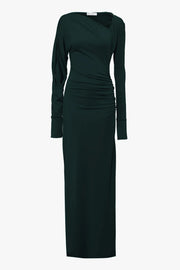 Long Sleeve Slash-neck Jersey Gown