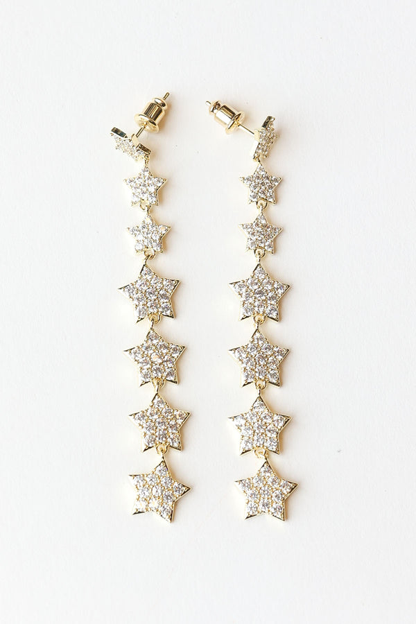 7 Drop Stars Earrings gold