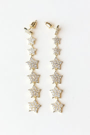 7 Drop Stars Earrings gold