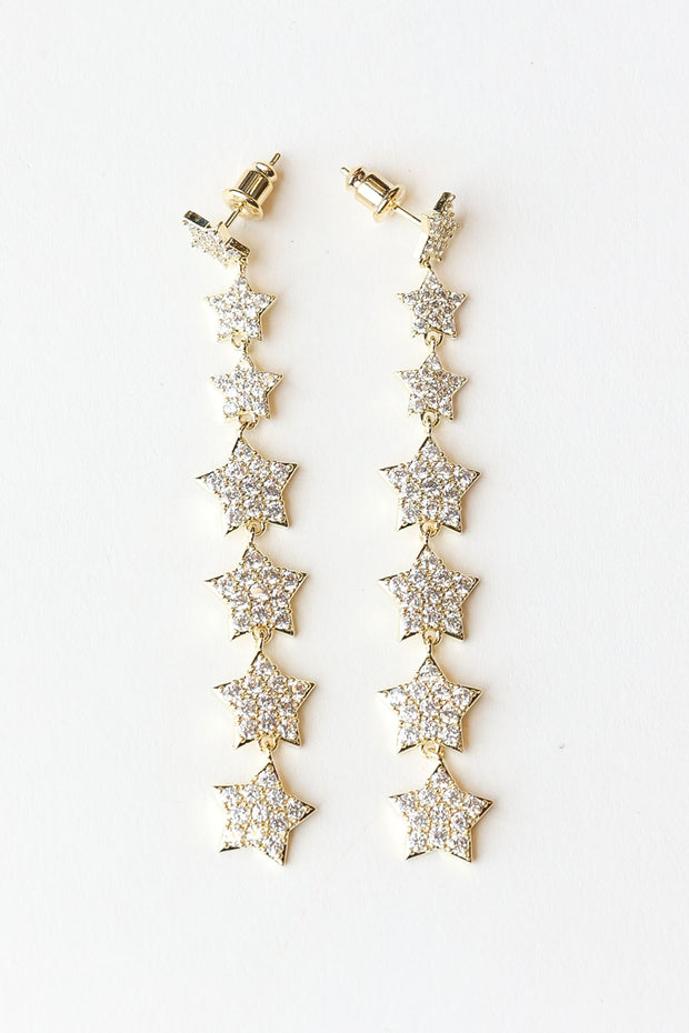 7 Drop Stars Earrings gold