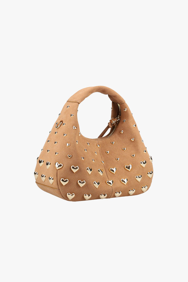 Hobo Mini Heart Stud Recycled Suede Pelinova