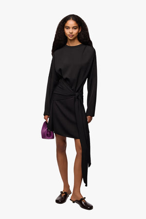 Cady Crepe Draped Mini Dress