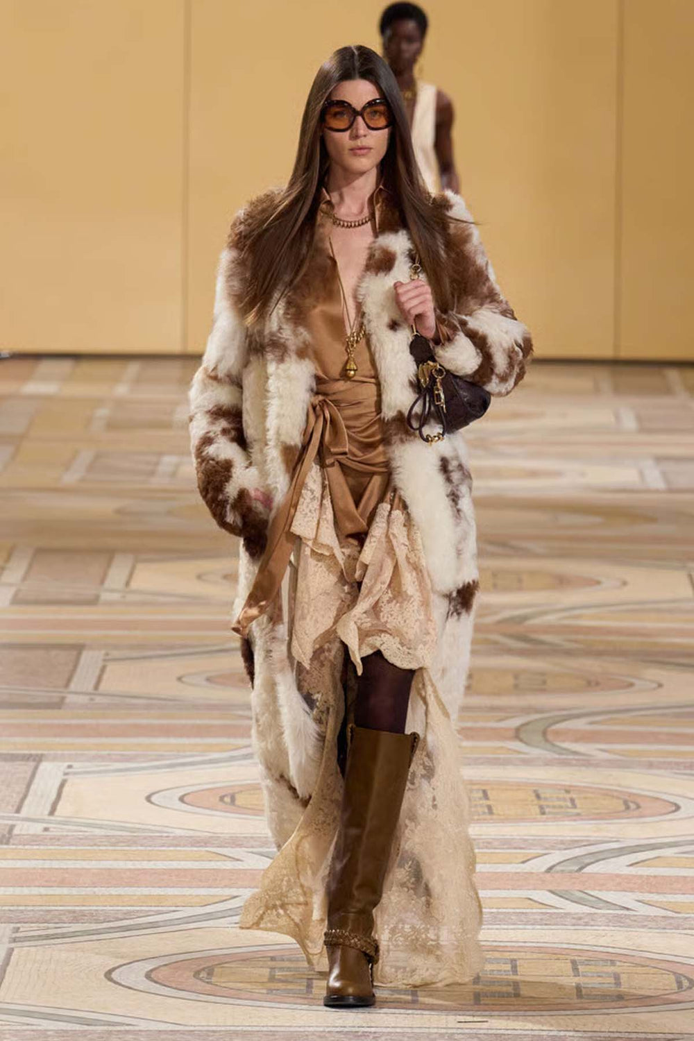 Hypnotic Spot Shearling Coat