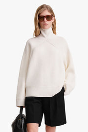 Ribbed Chimney-Neck Knit