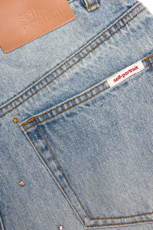 Embellished wide leg jeans