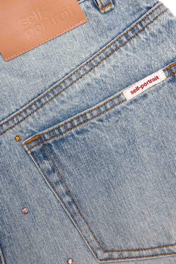 Embellished wide leg jeans