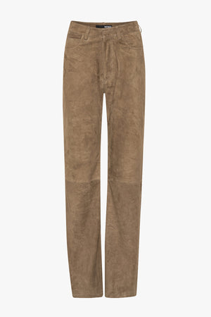 Straight Suede Pants