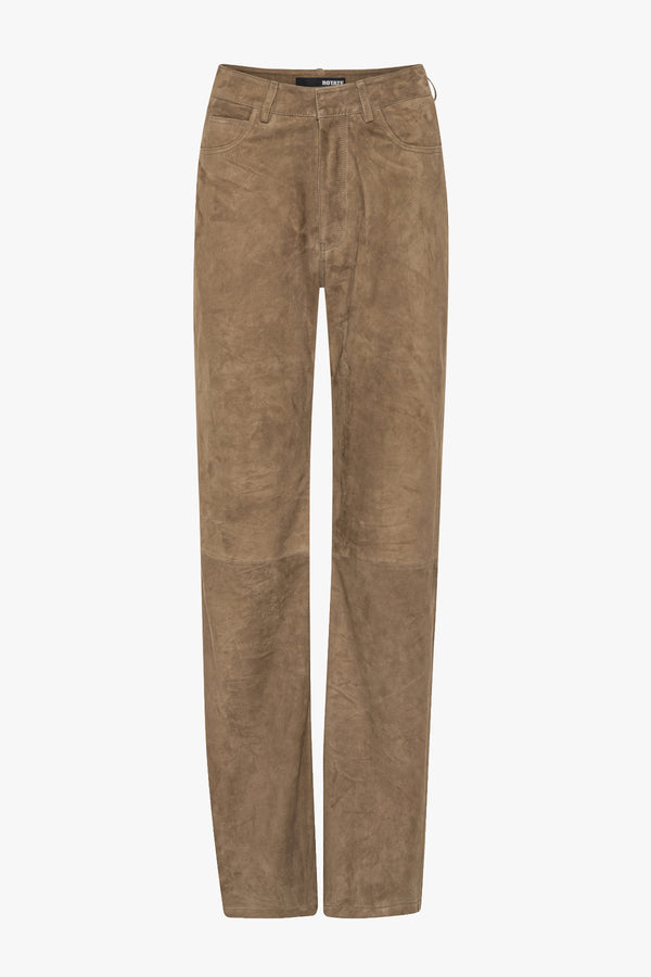 Straight Suede Pants