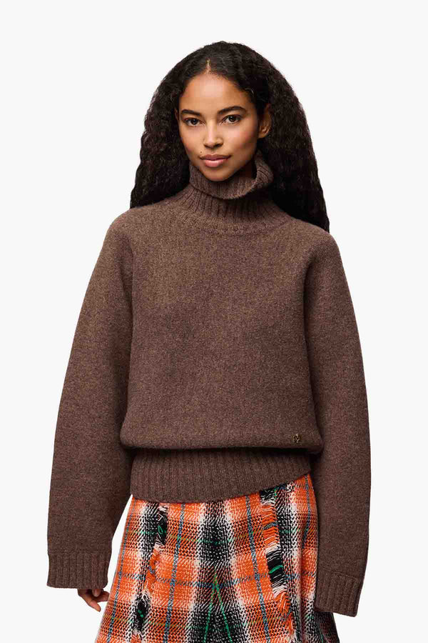 Double Knit Batwing Turtleneck