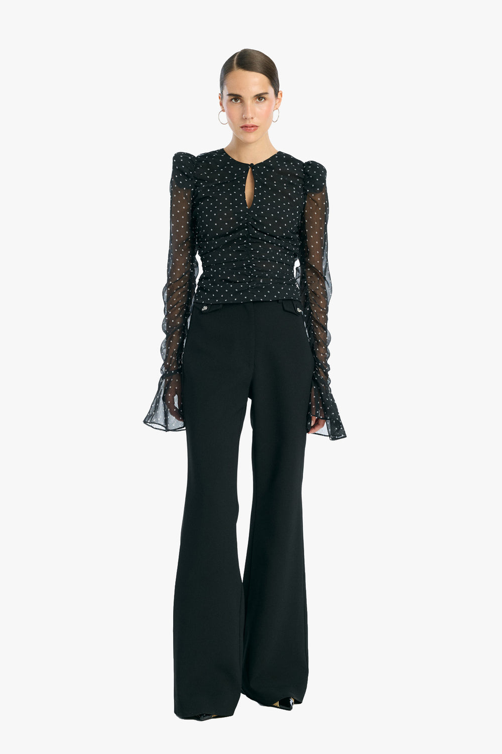 Chiffon Ruched Ls Top