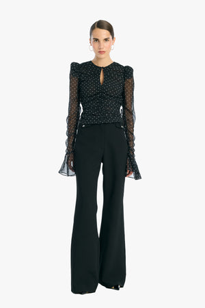 Chiffon Ruched Ls Top