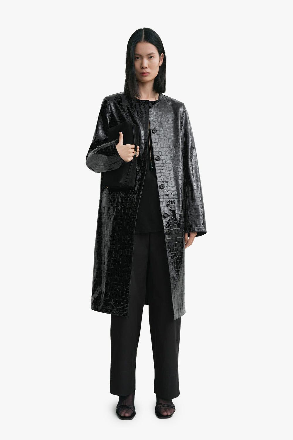 Croco-Embossed Coat