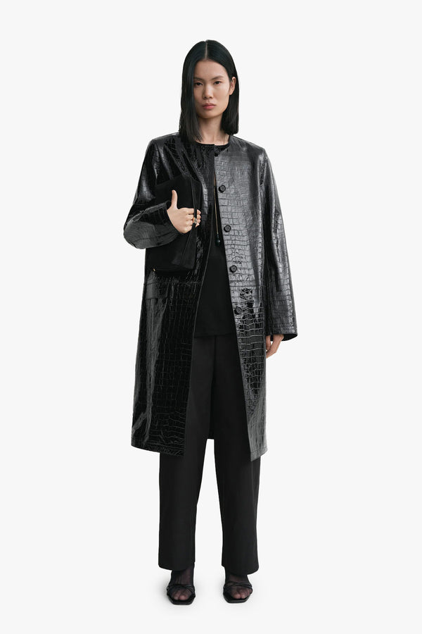 Croco-Embossed Coat