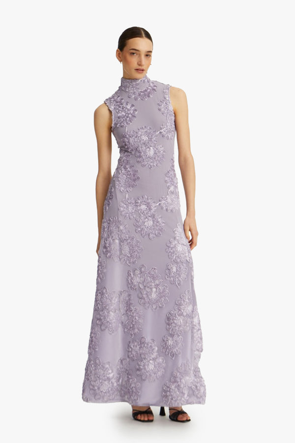 Flower Mesh Maxi Dress