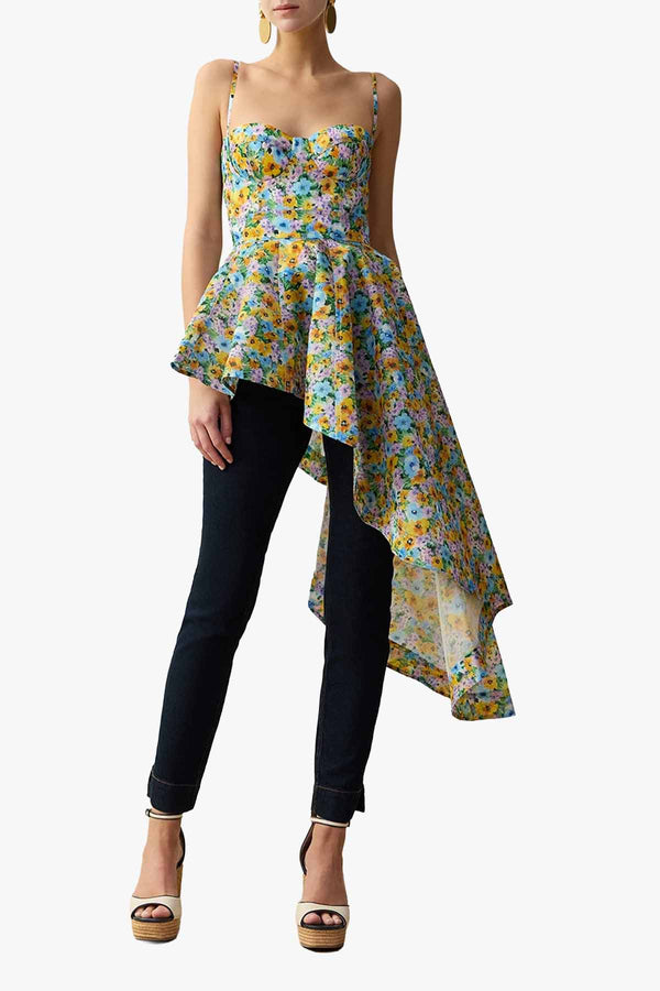 Clash Peplum Bustier Top