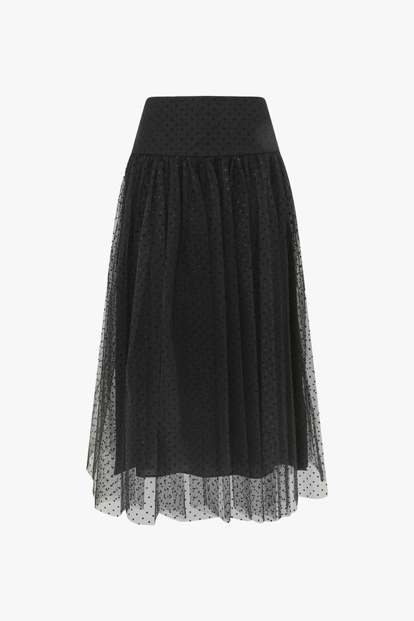 Tulle Dot Midi Skirt