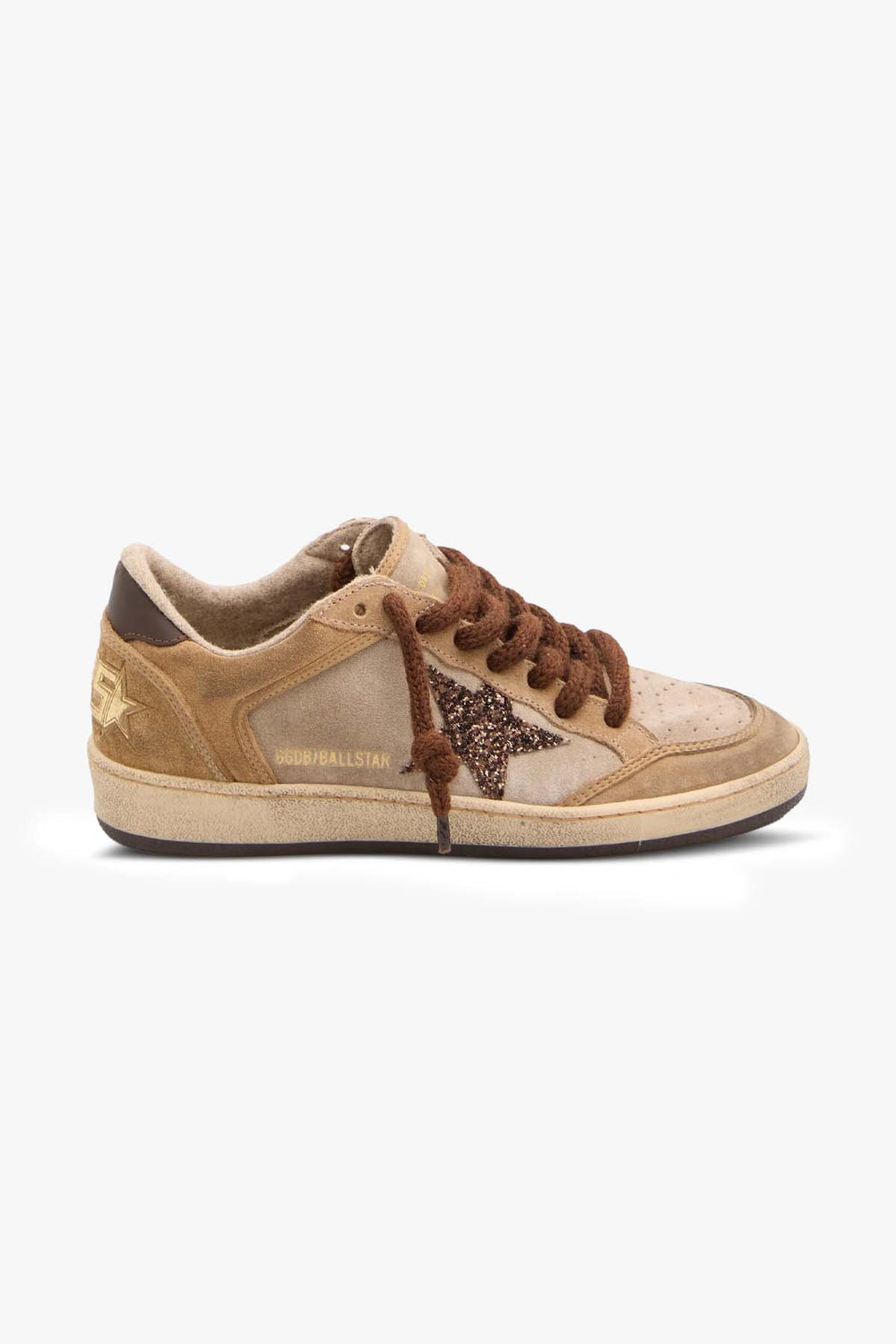 Ballstar Suede Upper Toe Tongue And Spur Glitter Star Leather Heel