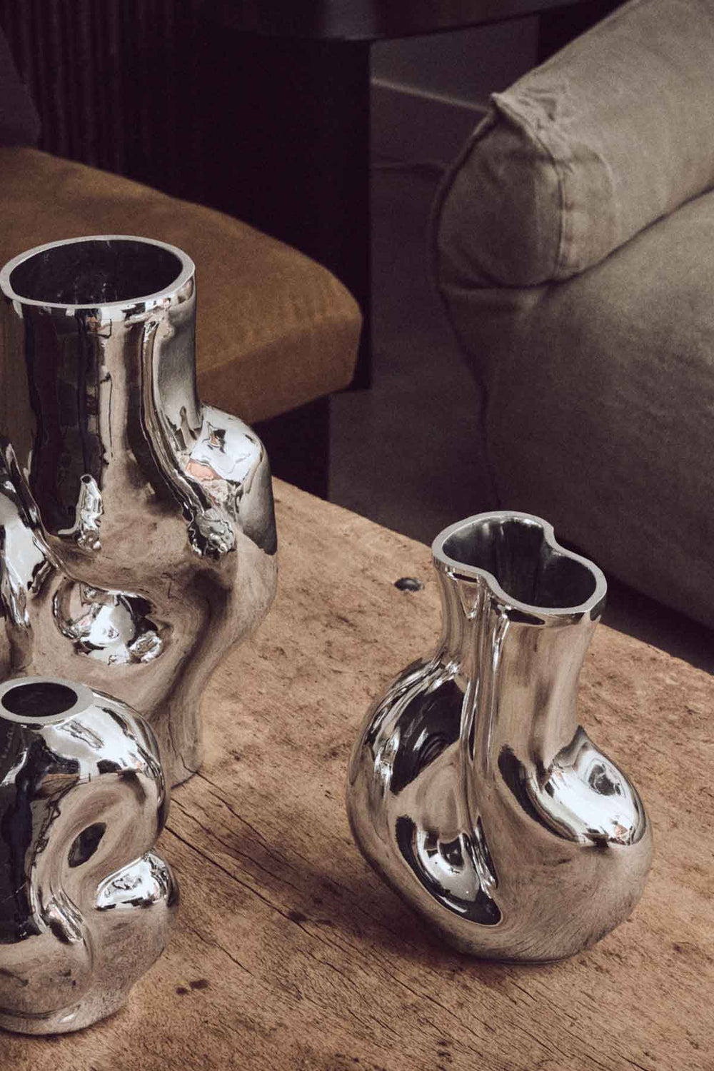 Gleam Glass Vase Chrome