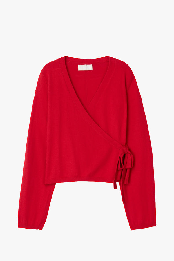 Cotton Cashmere Wrap cardigan
