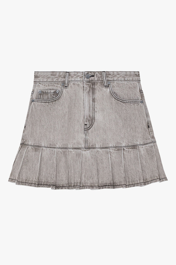 Future Denim Pleated Mini Skirt