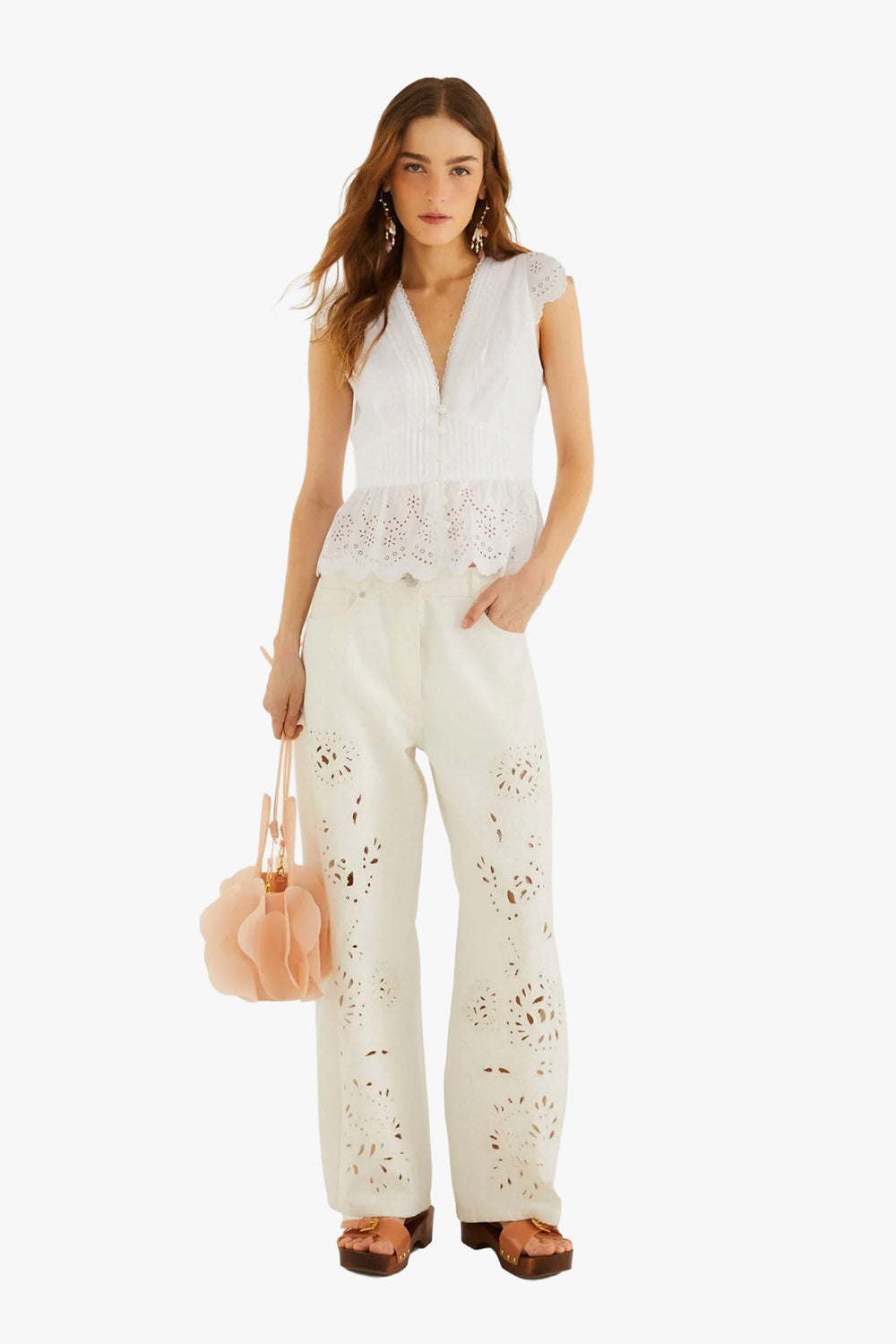 White Embroidery Blouse