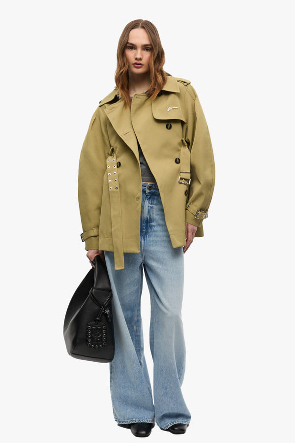 Heavy Twill Midi Trench Coat