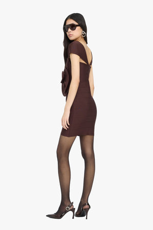 Rose Cap Sleeve Mini Dress