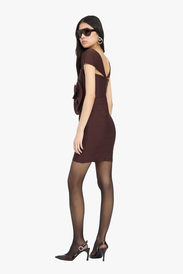 Rose Cap Sleeve Mini Dress