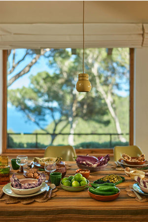 70s Ceramics Dinner Plates Palms (Set Of 2)