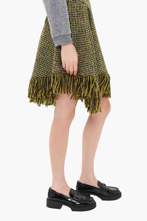 Woollen Check Mini Skirt