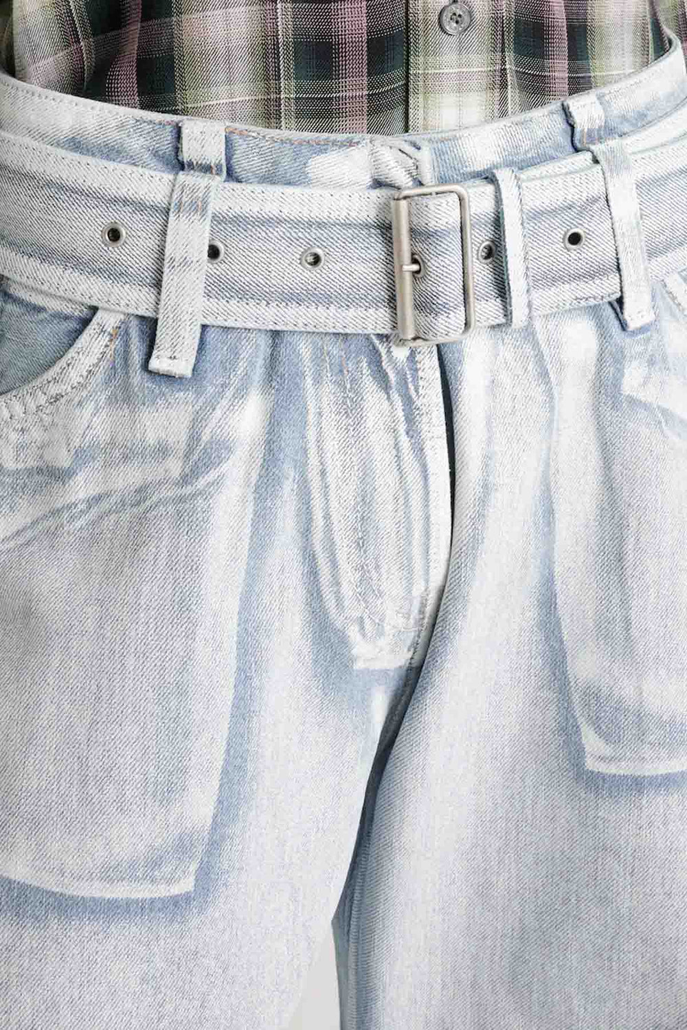 Belted Denim Trouser