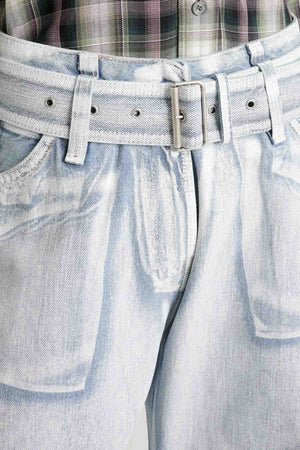 Belted Denim Trouser
