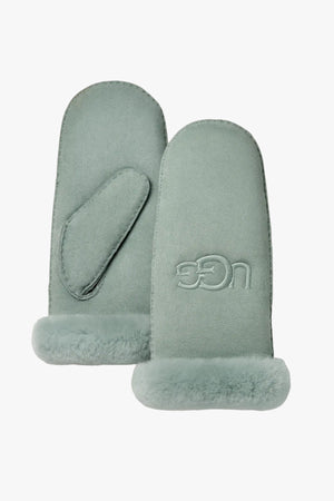 Sheepskin emerald mitten